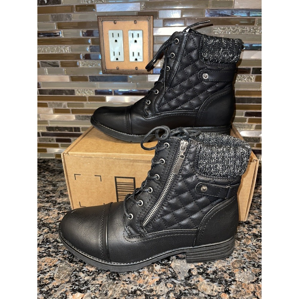 STQ Women's Combat Boots Lace up Ankle Booties Size 11